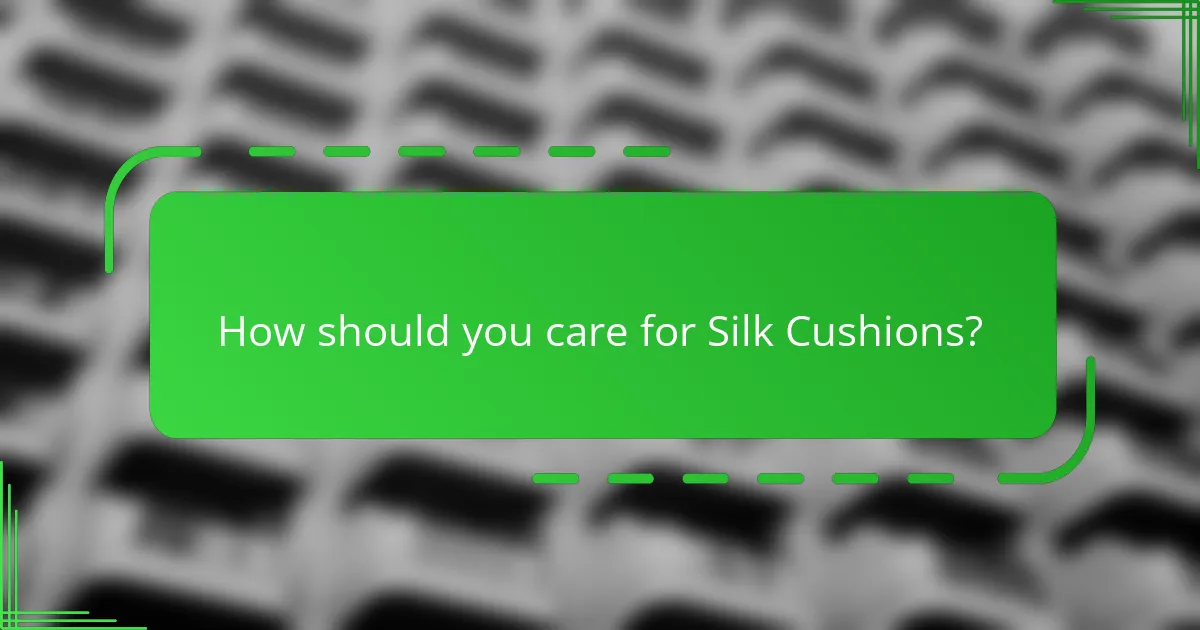 How should you care for Silk Cushions?
