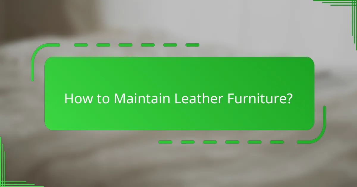 How to Maintain Leather Furniture?