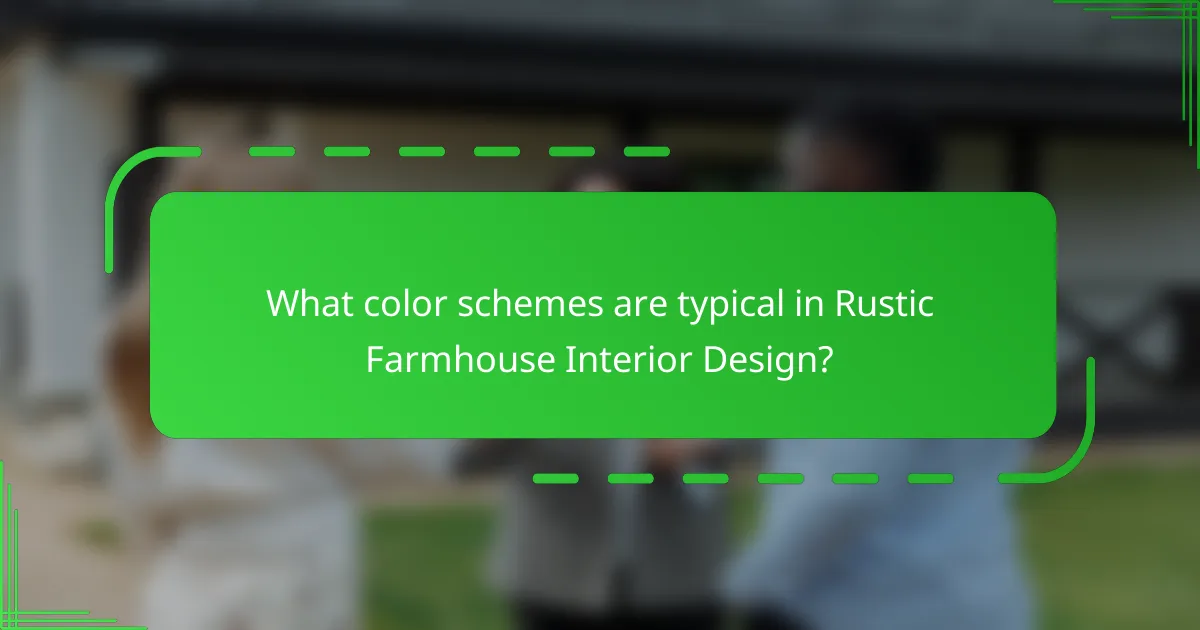 What color schemes are typical in Rustic Farmhouse Interior Design?